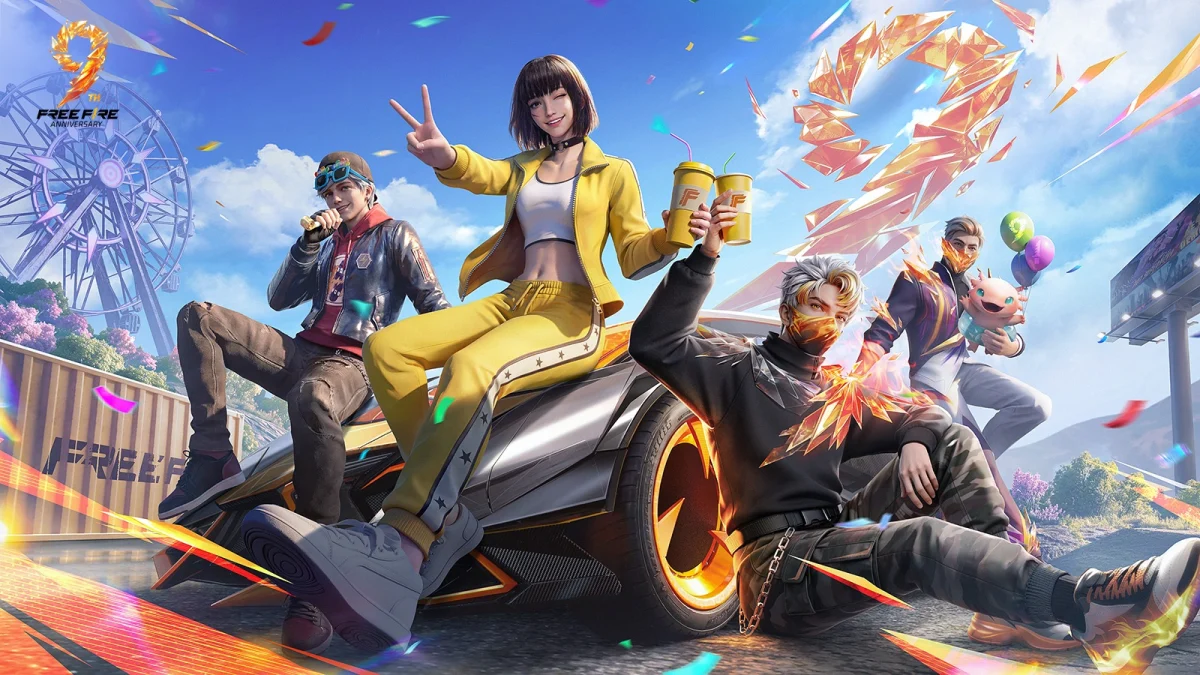 Free Fire squad celebration official key art