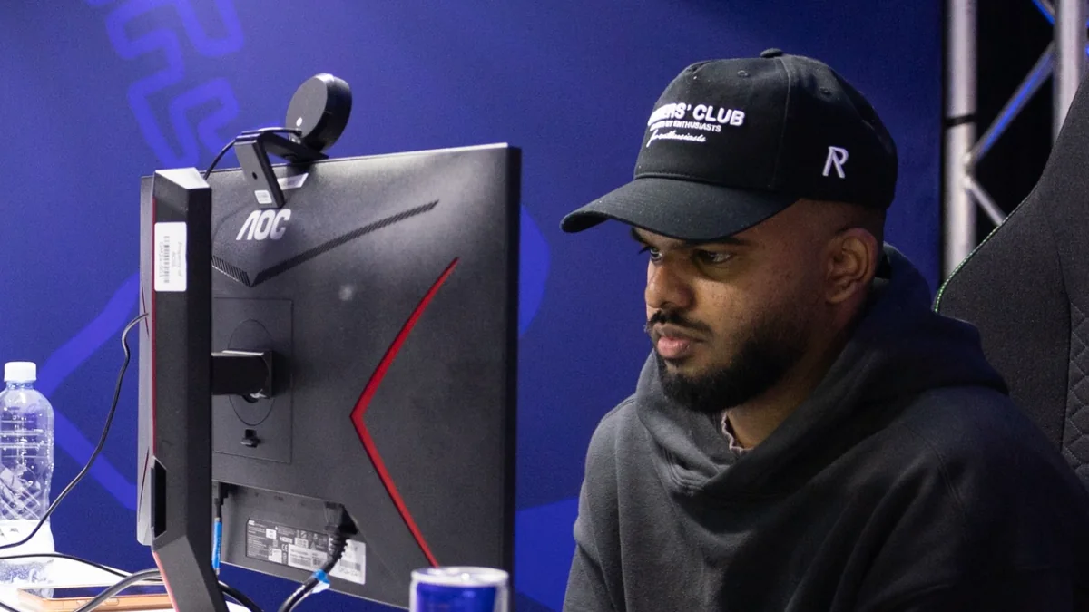 South African EA SPORTS FC player Kaylan Moodley competing at a gaming event